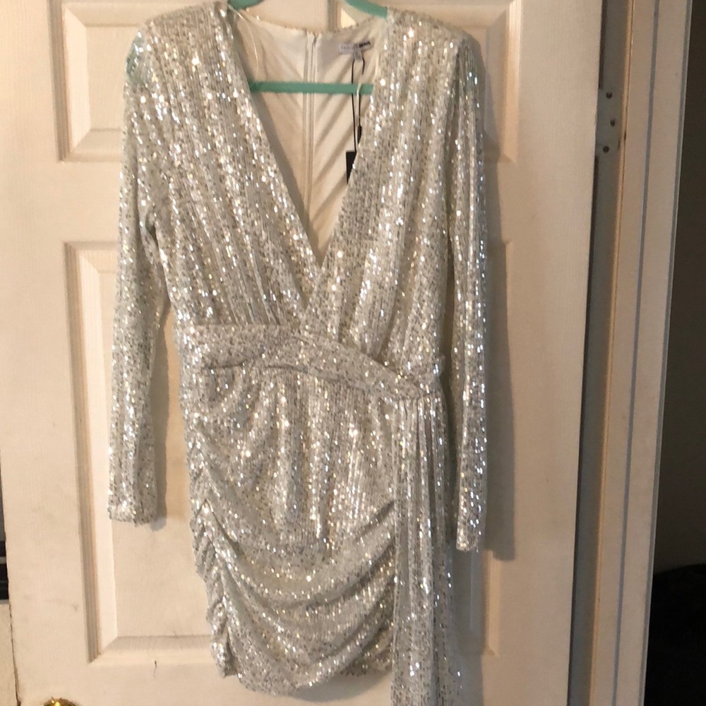 Silver sequence fashionable dress